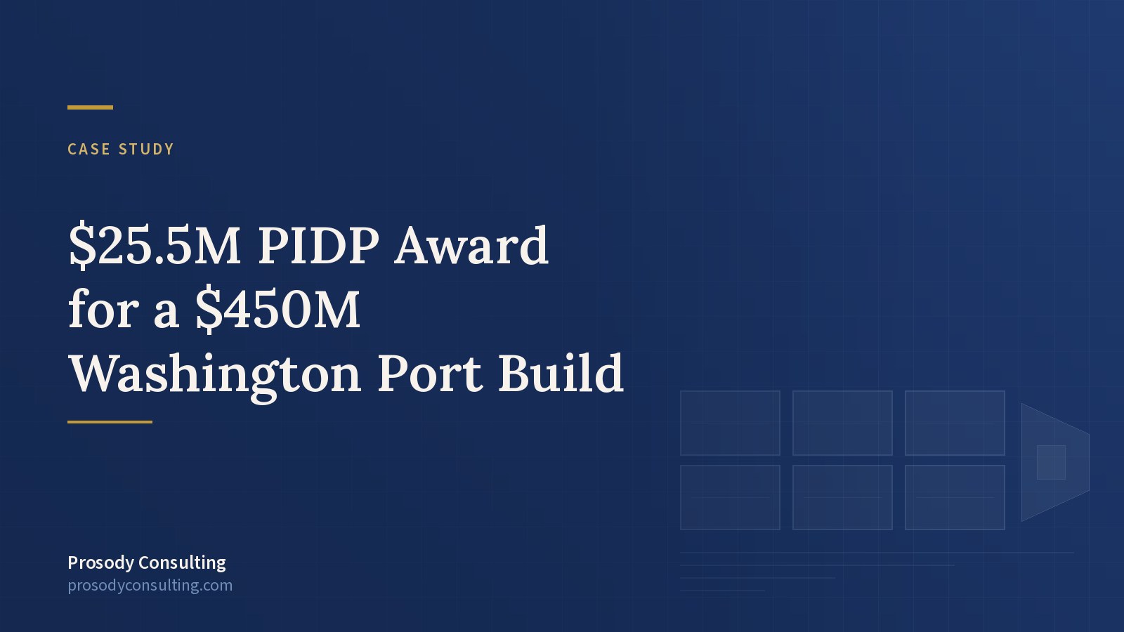 Advising a $450M port build through two federal programs to a $25.5M award — Prosody Consulting case study