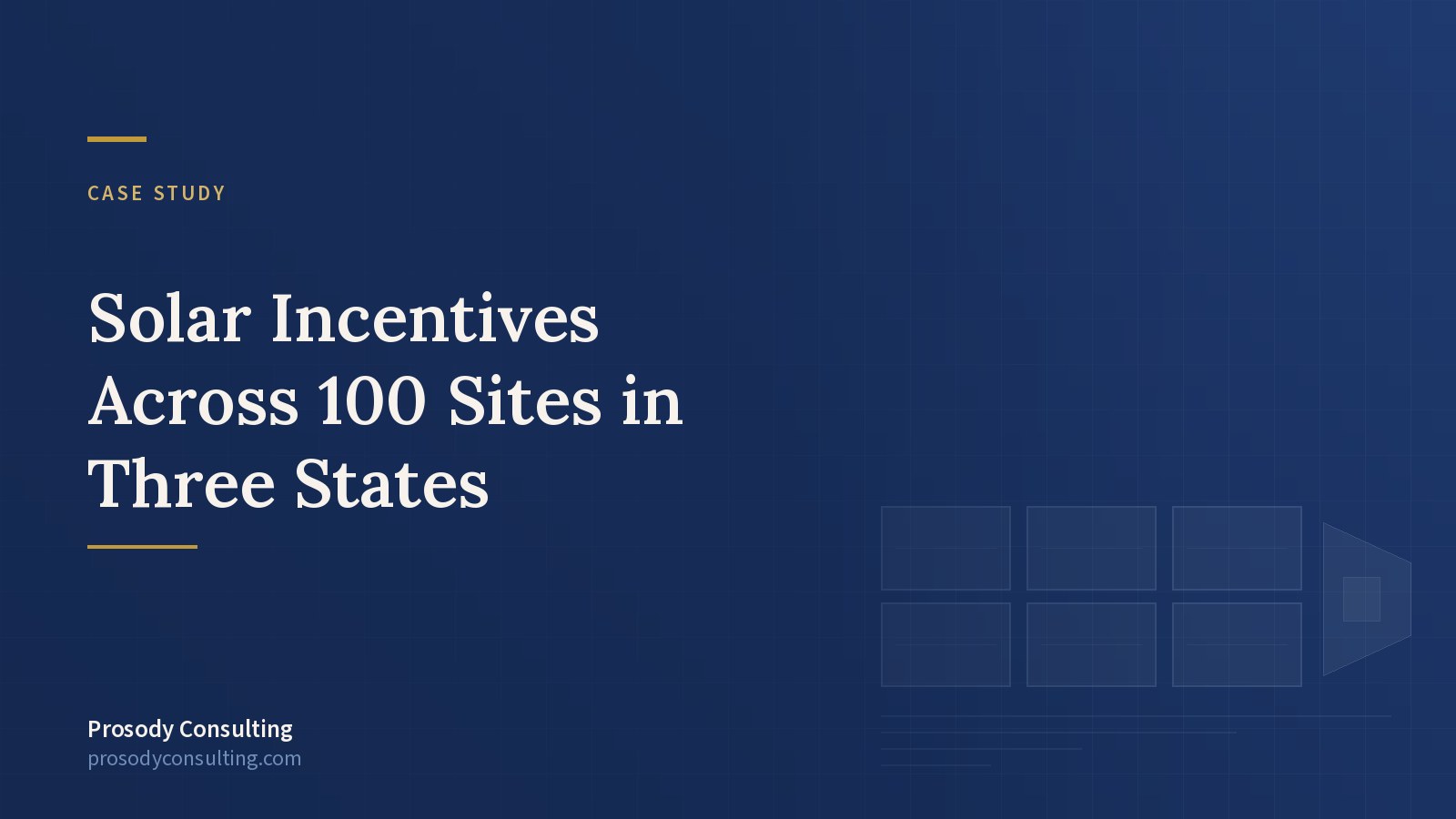 100 sites, 3 states, one incentive playbook — funding a solar developer's pipeline — Prosody Consulting case study