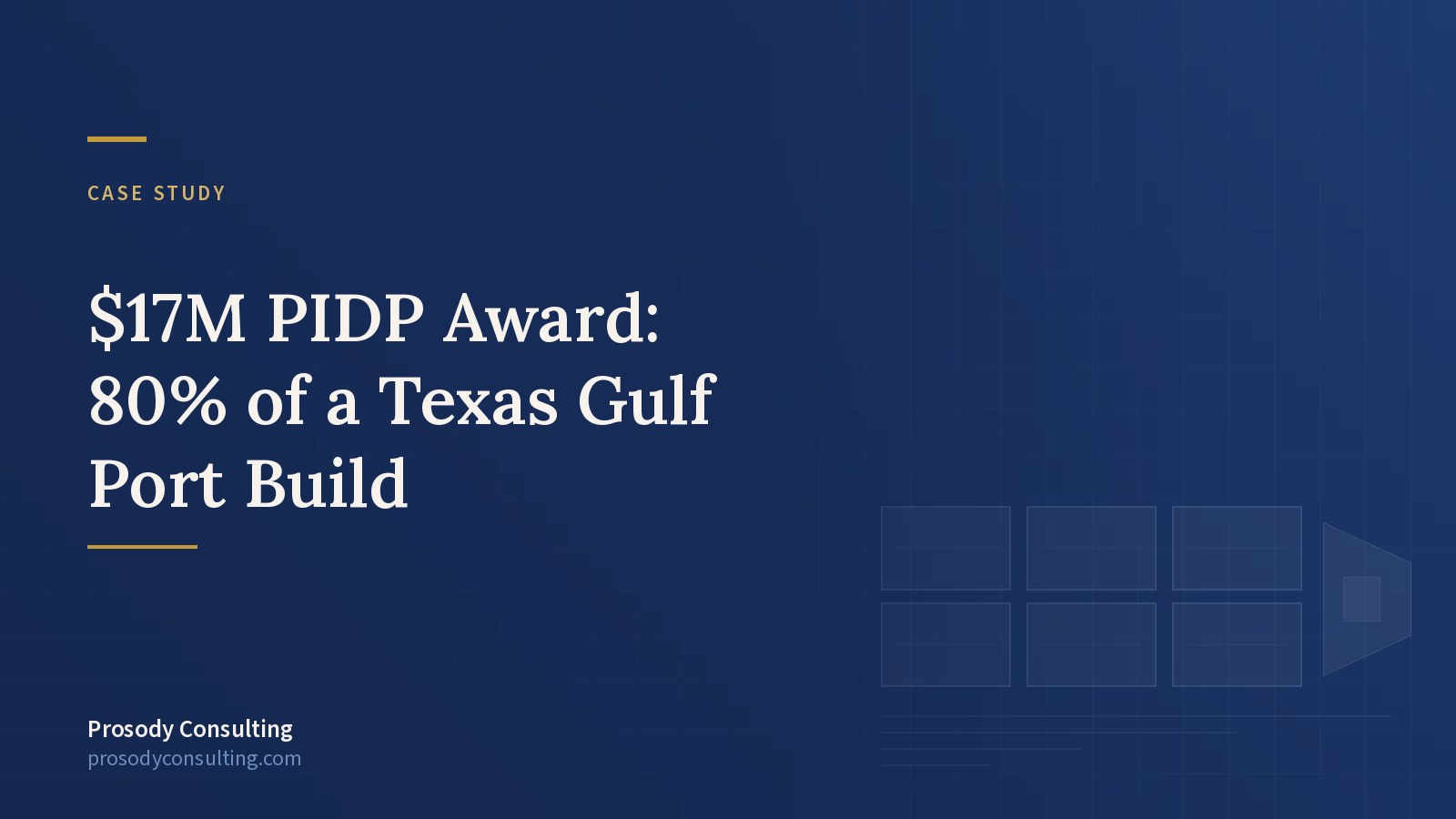 A Gulf port grant at twice the program average — 80% of the build, federally funded — Prosody Consulting case study